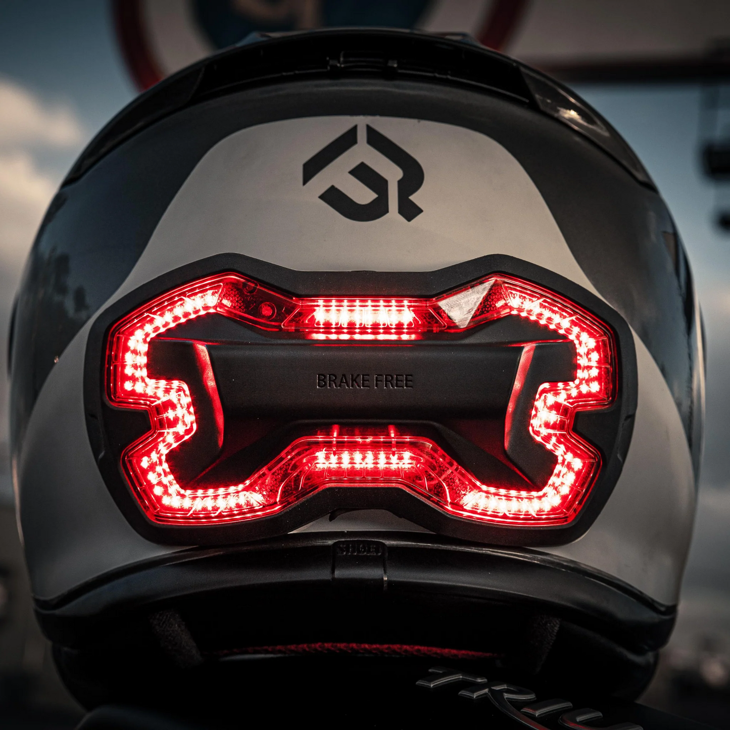 Brake Free Wireless Motorcycle Helmet Brake Light Black