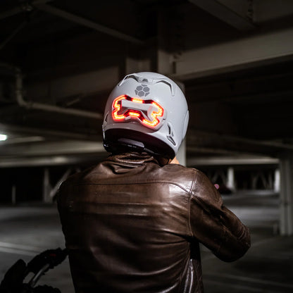 Brake Free Wireless Motorcycle Helmet Brake Light White