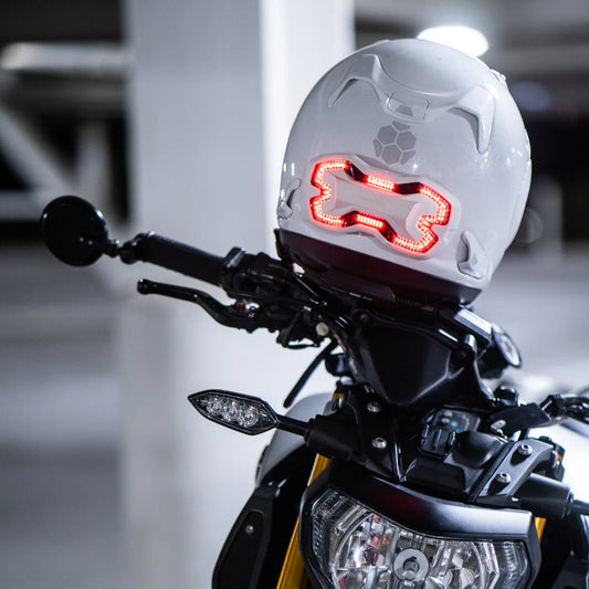 Brake Free Wireless Motorcycle Helmet Brake Light White
