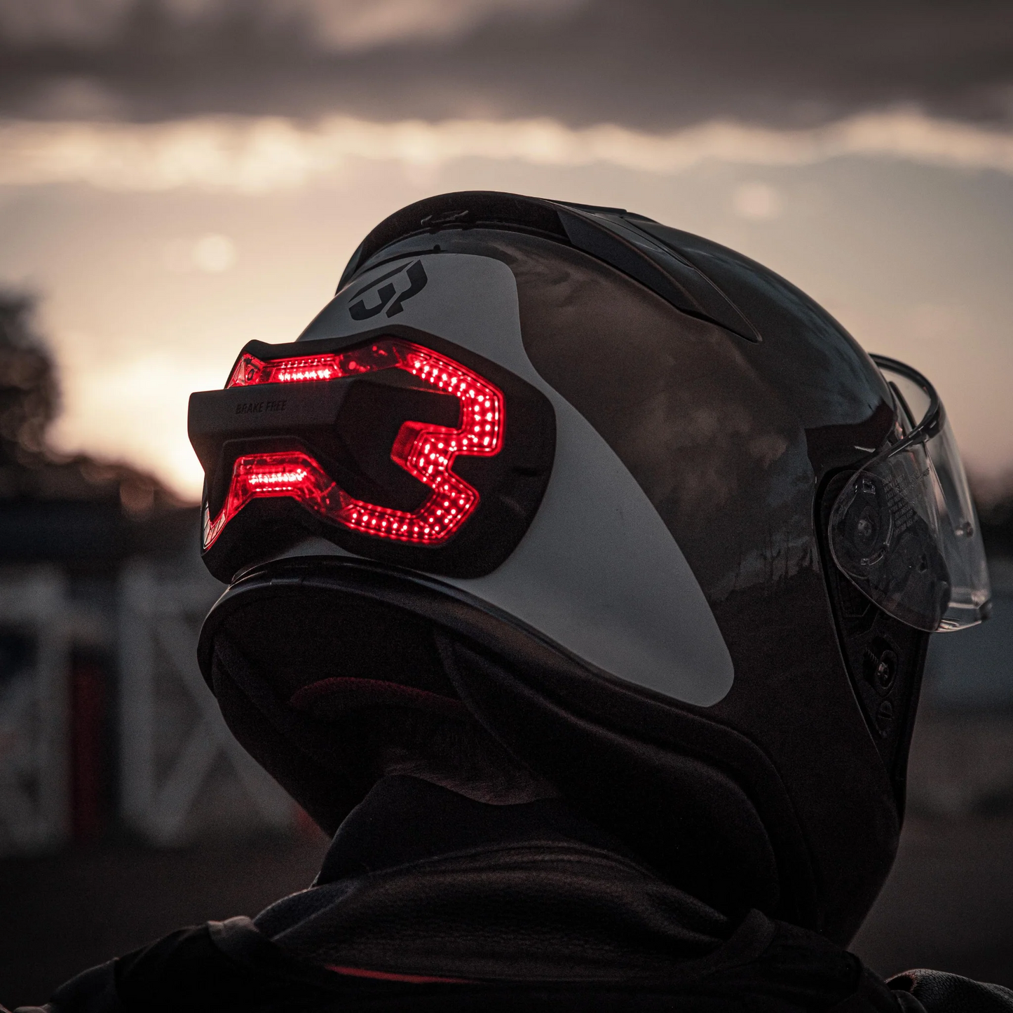 Brake Free Wireless Motorcycle Helmet Brake Light Black