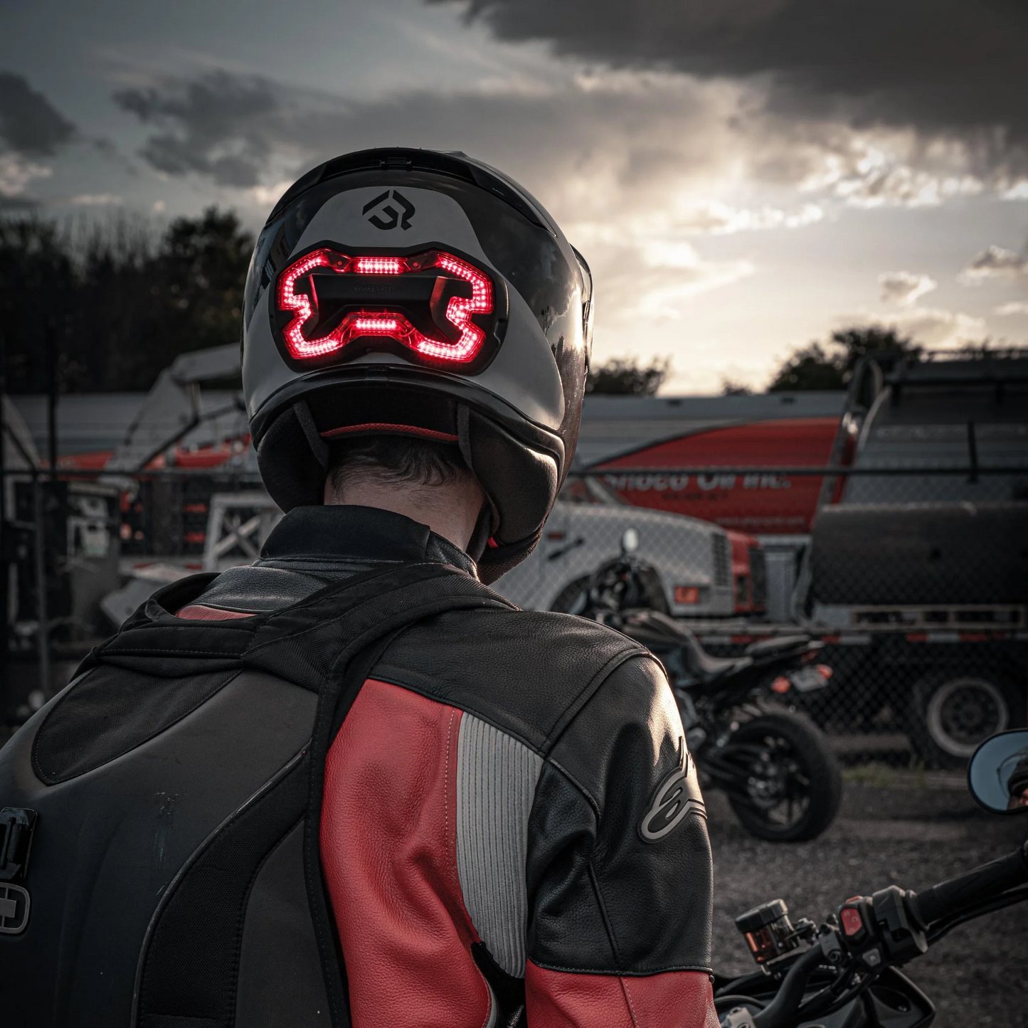 Brake Free Wireless Motorcycle Helmet Brake Light Black