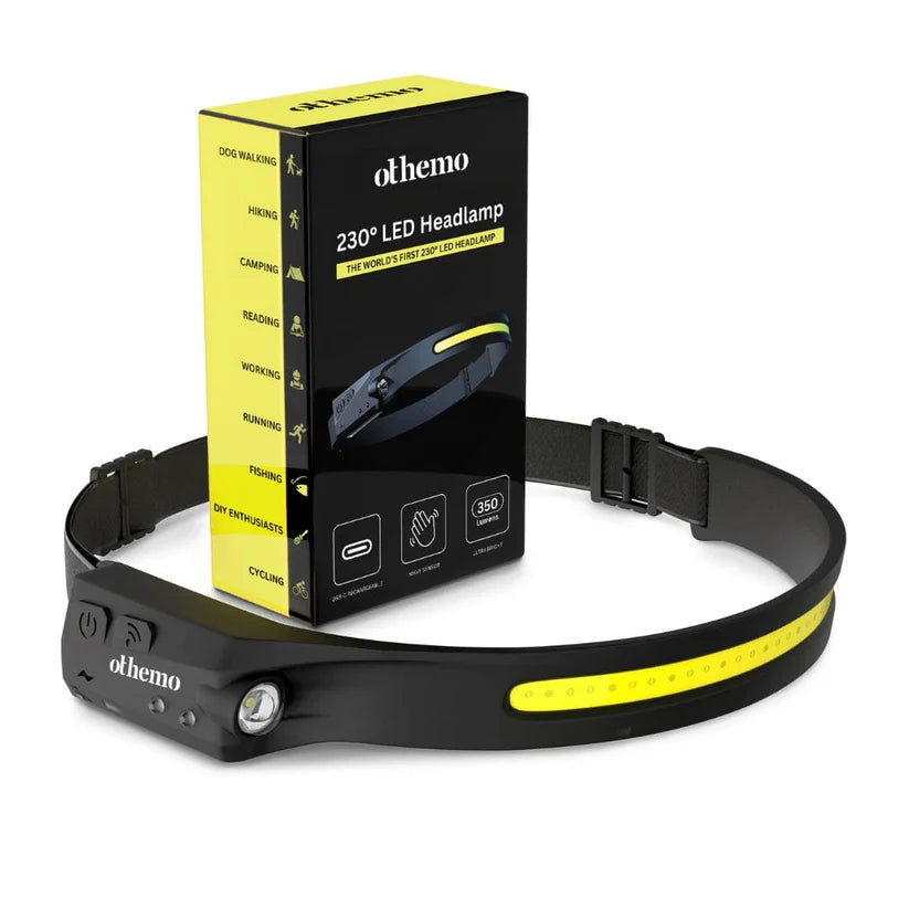 Othemo 230°  LED Headlamp With Motion Sensor | Rechargeable Wide Beam Torch